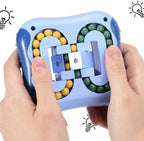 Magic Bean Rotating Cube Puzzle Fidget Toys Anti Stress Ball IQ Games Educational Sensory Easter Gift for Boys Girls Kids Children Adults (Lake Blue)