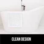 GORILLA GRIP Patented Bath Tub Shower Mat, 2 Pack, Machine Washable Bathtub Floor Liner Mats, Suction Cups and Drain Holes to Keep Tubs Clean, Soft on Feet, Bathroom Essentials, 35x16 Inch, White