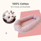 Deluxe Infant Lounger, Baby Nest Cover for Baby Girls & Boys, Newborn Essentials for Baby 0-12 Months, 100% Cotton (Mistyrose)