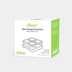 Matyz 4-Pack Glass Baby Food Storage Containers with Airtight Lids and Stackable Tray (Green, 3 OZ Each) - Small Freezer Storage Containers for Baby On The Go - Air Tight Food Storage Containers