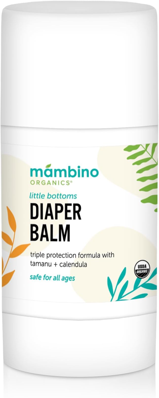 Mambino Organics Little Bottoms Diaper Balm, New & Improved Ointment Rash Cream for Diaper Rash, Calendula - Oatmeal, Cruelty-Free, 0.63 Ounces