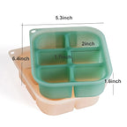haakaa Silicone Baby Food Tray - Breastmilk Homemade Baby Food Mold - Baby Fresh Food Freezer Tray - Ice Cube Tray - - 4m+ Baby Toddler Kid - Pea Green