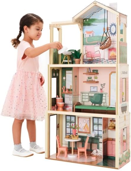 Click & Play Fully Assembled Pop-Up Wooden Dollhouse