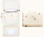 Baby Bag Organizer, Waterproof Mini Diaper, Foldable Mom Travel Set, Diaper Bag Organizer, with Gift for Baby Shower (Flower)
