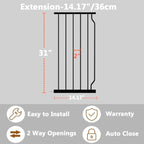 Fairy Baby Safety Gate 14.17 inch Extension for Extra Wide Baby Gate Dog gate Pressure Mounted Walk Through Pet Gate Black