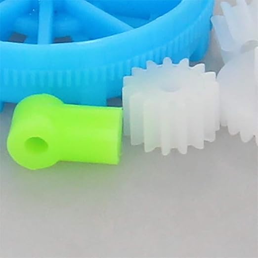 Fielect 50Pcs Plastic DC Motor Gears Kit - DIY Robot Gear Assortment Accessories Set with Various Axle Belt Bushings