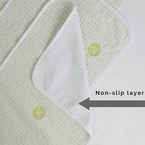 Washable Absorbent Bamboo Rayon Baby Changing Pads 6 Pack - Extra Soft Material, Reusable, Leak Proof, Stain Protective Cover- use in Diaper Bag for Traveling or in Nursery