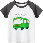 Boys' 4-Pack Excavator Short Sleeve Crewneck T-Shirts Top Tee Size 2-7 Years Toddler Boys' Value Pack Cotton T-Shirt