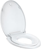 Toilet Seat with Toddler Seat Elongated, PP Material Family Toilet Seat Cover, Soft Close Adult & Toddler Seats, Easy to Clean, Safe Potty Training Solution for Kids, Bathroom Upgrade for Home