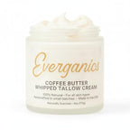 | Organic Coffee Butter Whipped Tallow Cream for Skin | Grass-Fed Beef Tallow Natural Moisturizer for Face & Body | Made in USA | 4 oz (Large Size)