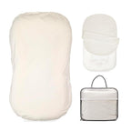 Baby Lounger - Snuggle Cozy Me Infant Lounger for Newborns | Flannel Cover, Breathable Soft, Portable Awake-Time Pad, Essential Baby Gift - White