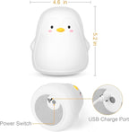 Penguin LED Night Light for Kids, Cute Nursery Color Changing Kids Night Light with Tap Control, USB Rechargeable Portable Squishy Silicone Soft Lamp Gifts for Baby Girls Boys Toddler Children Bedroom