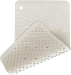 HEVEA Natural Rubber Wave Bath Mat – Long 28 × 16 in - Non-Slip Shower & Bathtub Mat with 388 Suction Cups, Plastic-Free & Biodegradable (Marble)