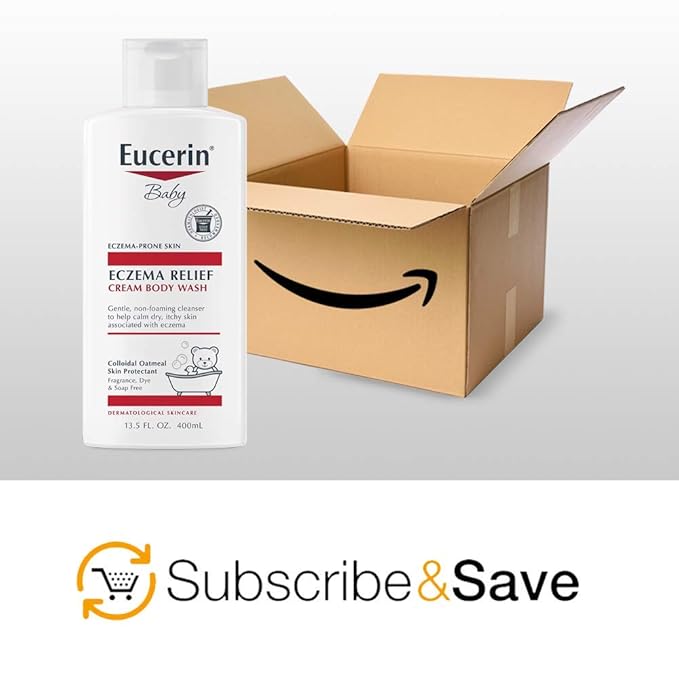 Eucerin Baby Eczema Relief Cream Body Wash, Fragrance Free Eczema Body Wash for Babies with Colloidal Oatmeal, 13.5 Fl Oz Bottle