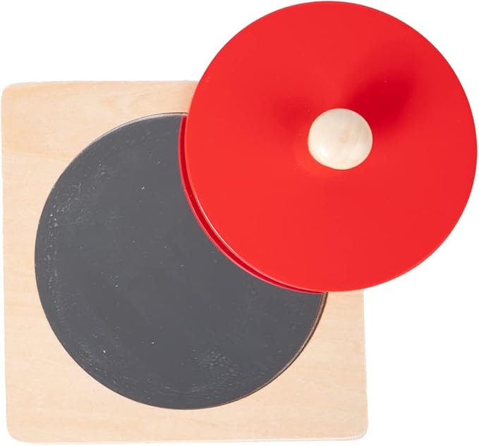 Montessori Baby Toys Play Kit Montessori Mirror Peekaboo Knob Puzzle, Medium Spinning Drum and Rainbow Fabric Ball Kit Toys for6-12Months Toddlers (Mirror Peekaboo Knob Puzzle)