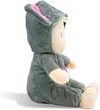 June Garden 12" Sweet Dolly Jacqueline - Stuffed Ultra Soft Baby Elephant Doll for Birth and Up - Removable Grey Outfit