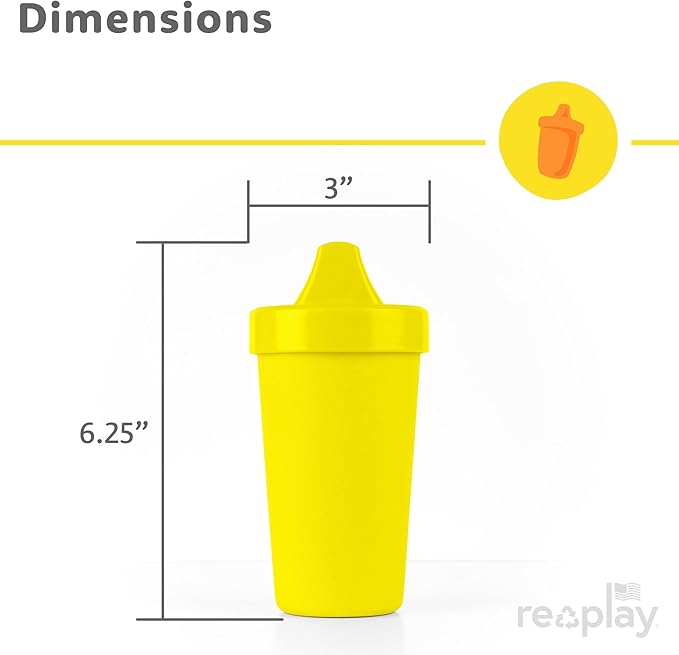 Re-Play Sippy Cups for Toddlers - 10 Oz. Reusable Spill Proof Cups for Kids, Dishwasher/Microwave Safe - Made in USA - Set of 4-3.13" x 6.25" - Easter