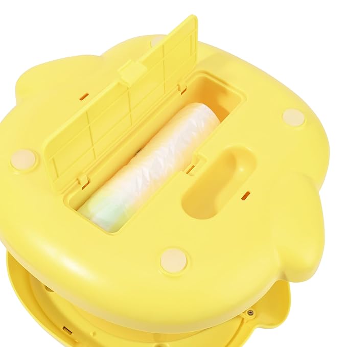Bebamour Potty Training Toilet 3 in 1 Multi-Functional Potty Seat Detachable Baby Potty Step Stool Anti-Slip Stable Potty Training Toilet with 100 Pack Trash Bags (Yellow)