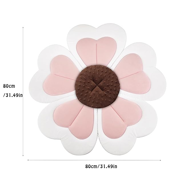 PandaEar Baby Bath Pad for Infant Newborn, Bath Baby Bath Seat to Toddler 0 to 6 Months and Up Soft Flower Petals for Sink Bathtub Essentials Shower Gift (Pink Heart)