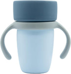 WeeSprout Baby Training Cup - Silicone Sippy Cup with Removable Handles for Weaning Off Bottle - Transition Spill-Proof Toddler Cups - No-Spill Design (Pastel Blue/Navy/Light Gray)