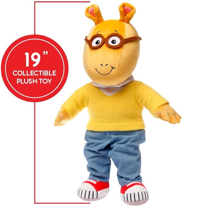 Mighty Mojo Plush Arthur The Ardvark Doll from PBS Show Arthur - Cute, Soft, Stuffed Plush Toy for Kids - 15 Inches (Daytime Arthur)
