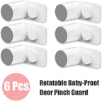 Kytasryl Door Pinch Guard, Baby Proofing Door Stoppers with 180° Rotating Self Adhesive Base, Children Anti-Pinch Door Stopper, Keep Finger Safe (6 PCS)