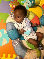 Pickle & Olive Baby Bandana Teething Bibs with Attached Silicone Teether, Set Of 4 - Blue Deer