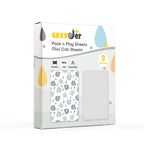 GRSSDER Stretchy Ultra Soft Jersey Knit Fitted Pack n Play Sheets Set 2 Pack, Portable/Mini Cribs Playards Sheets with Deep Pocket, Cute Elephant for Girls and Boys