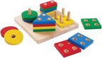 PlanToys (2403 Wooden Geometric Sorting Board Sustainably Made from Rubberwood and Non-Toxic Paints and Dyes