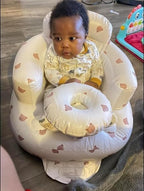 Baby Inflatable Seat for Babies 3-36 Months, Built in Air Pump, Bear Baby Support Seat Summer Toddler Chair for Sitting Up, Baby Shower Chair Floor Seater, Infant Back Support Sofa, Green