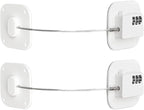 Refrigerator Lock,Combination Lock for Refrigerator Cabinets,Heavy Duty Fridge Lock,Child Safety Cabinet Locks,Easy Install No Keys Needed (White 2pcs)
