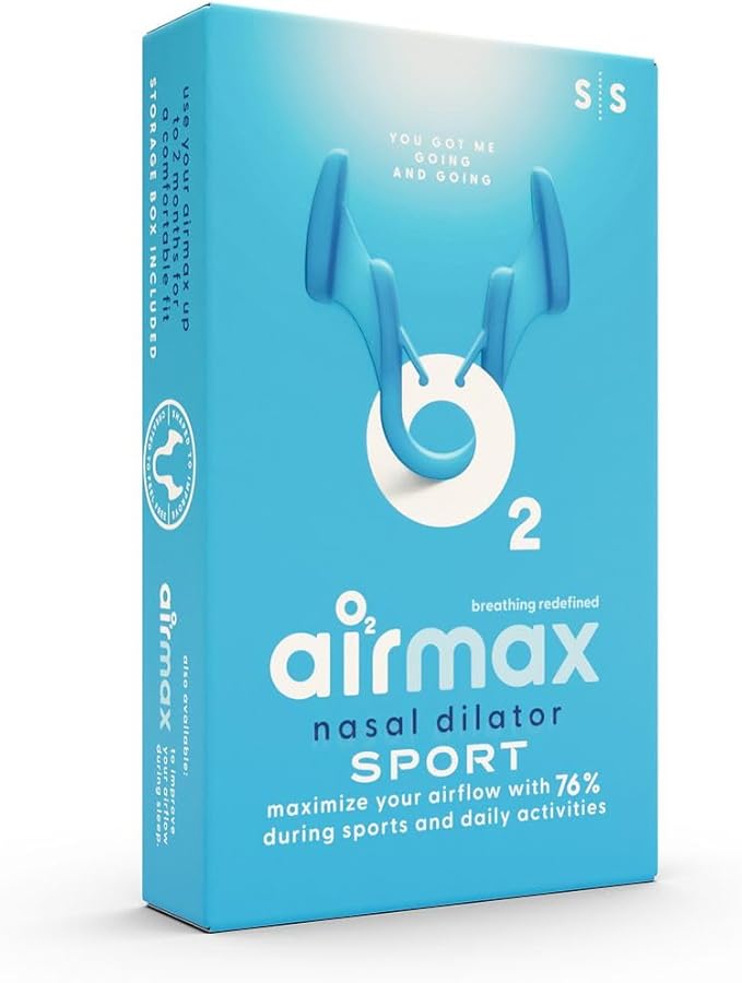 Airmax Unisex Sport Nasal Dilators Two-Pack - Easy, Safe, and Comfortable Breathing Aid - Improves Airflow - Transparent - Small