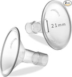 PumpMom 21mm Breastshields for Medela Breast Pump Parts, Compatible with Medela Accessories, Not Original PersonalFit Flex Breast Shield Pump Parts, 2pcs (21mm)