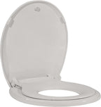 Toddler Toilet Seat Round with Toilet Seat Cover – Potty Training Toilets for Boys and Girls, Family Bathroom PP Toilet Seats with Child Seat, Biscuit