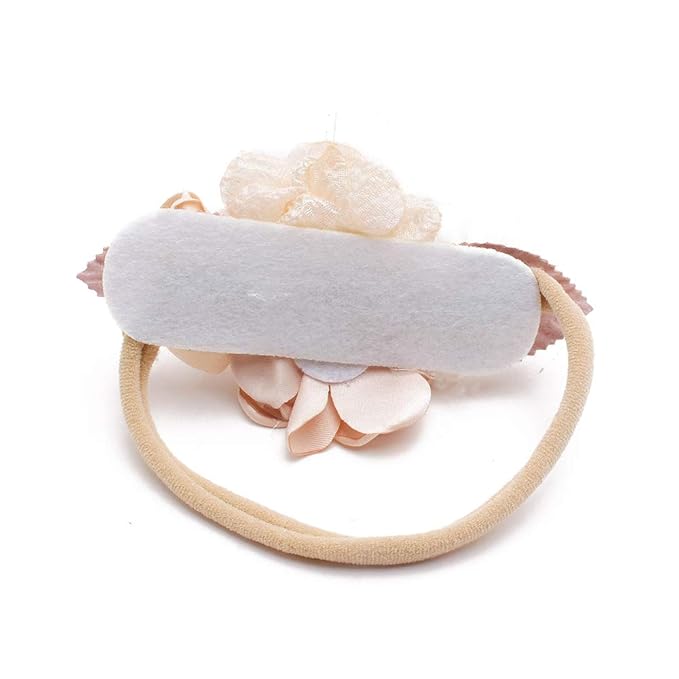 Baby Girl Nylon Headbands Flower Hair Bows Accessories-Elastic Hair Band Crown Handmade FLoral Wraps Birthday Gifts for Girls Newborn Infant Toddler 3Pcs