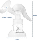 NCVI Manual Breast Pump for Breastfeeding Small Nipple, 20mm Silicone Soft Flange Single Hand Held Pump Breast Milk 5oz, BPA-Free with Two Kinds of Suction Adjusted Suitable for 17/18/19/20mm Nipples