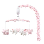 The Peanutshell Crib Mobile for Girls - Soft Pink Musical Baby Crib Mobile with 12 Lullabies, Cute Elephant Baby Pink Elephant Nursery Decor
