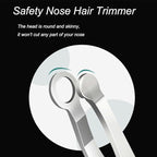 Liangery Manual Nose Hair Trimmer for Men Women- Stainless Steel Precision Blades, Leather Case, Tweezers Style Nasal Cutter, Eyebrow, Ear & Facial Grooming Tool (Black)