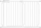 Fairy Baby Easy Step Safety Gates for Doorways Extra Wide Pet Gate for Dogs, 43.5 Inch to 48 Inch with Pressure Mounted Extention Kit, White
