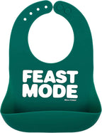 Baby Bib for Eating by Bella Tunno, Waterproof Silicone Bib with Large Food Catcher, Adjustable Fit for Babies 4-12 months & Toddlers 1-3 Years, Boys & Girls, Feast Mode