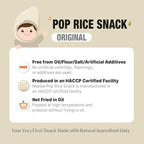 Naeiae Pop Organic Snack, Rice Puffs Teething Snack for Babies & Toddlers (100% Korean Rice, Naturally Gluten-Free, No Oil) Wholesome Baby Teether Food, Nutritious Finger Snacks for 6 Months to 2 Years, 5-Pack