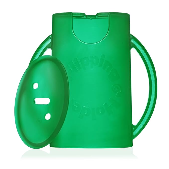 Original Squeeze Proof Flipping Holder with Open Bottom for Food Pouches & Juice Boxes - Multipurpose - Prevent Messes & Support Self-Feeding - Easy Grasping Handles - Made in USA