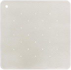 HEVEA Natural Rubber Wave Bath Mat – Square 21x21 in - Non-Slip Shower & Bathtub Mat with 364 Suction Cups, Plastic-Free & Biodegradable (Marble)