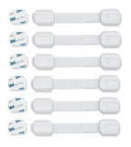 Child Safety Cabinet Locks (6 Pack) – Adjustable Baby Proofing Strap Latches with Strong 3M Adhesive – No Drill Childproof Locks for Drawers, Cabinets, Fridge, Door, Closet, White