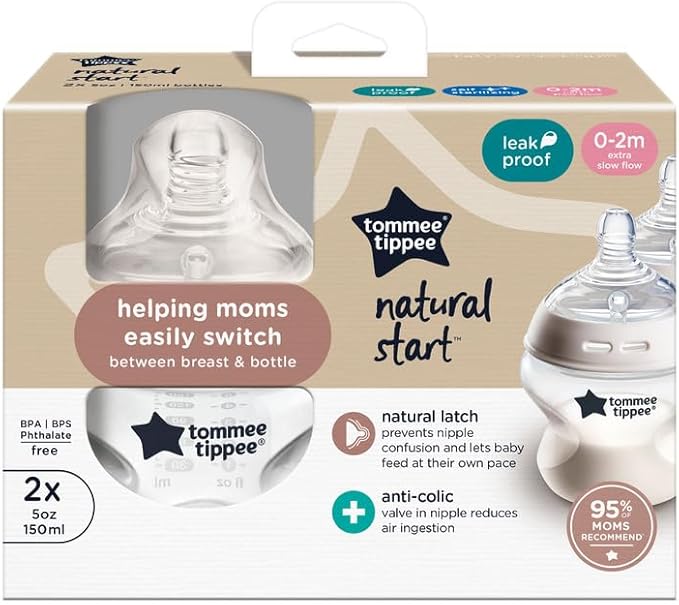 Tommee Tippee Easiwarm Bottle Warmer, Warms Breast Milk and Formula Bottles, Automatic Timer, One-Dial Operation+ Natural Start Anti-Colic 5 oz BPA Free Newborn Bottles, Slow Flow Breast-Like Nipple