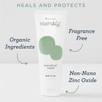 Esembly Rash Relief Cream, Organic and Cloth Friendly Zinc Oxide Barrier Cream, Soothes and Heals Diaper Rash, Natural Aid for Baby Bottom Discomfort, 3oz