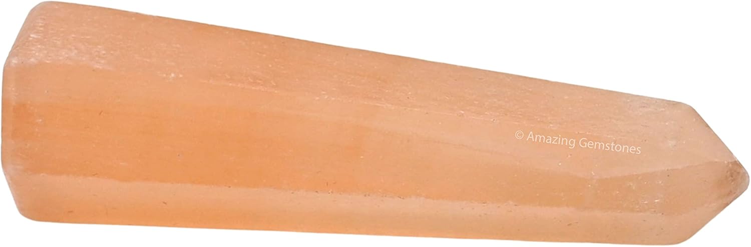 Amazing Gemstone Orange Selenite Crystal Towers ~ Natural Healing Crystal Point Obelisk for Reiki Healing and Crystal Grid (3- Inch)