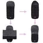 German Designed Universal Stroller Bunting Bag, 5 Way Zippers Style for Baby Easy In & Out of Water Repellent Blanket, Height/Temperature Adjustable Anti-Kick Winter Sleeping Bag