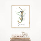 IZI POD Personalized Wooden Name Sign, Floral Monogram Nursery, Eucalyptus tree, Nursery Name Sign Boho Floral Pattern, Baby Name Sign, Wooden name signs for nursery, Wildflower Decor gift/16