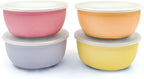 Elk and Friends Stainless Steel Bowls + Silicone Sleeve and Storage Lid | Baby, Toddler, Kids | Cereal & Snack Bowls | Storage Containers | Dishwasher Safe | 4 Pack